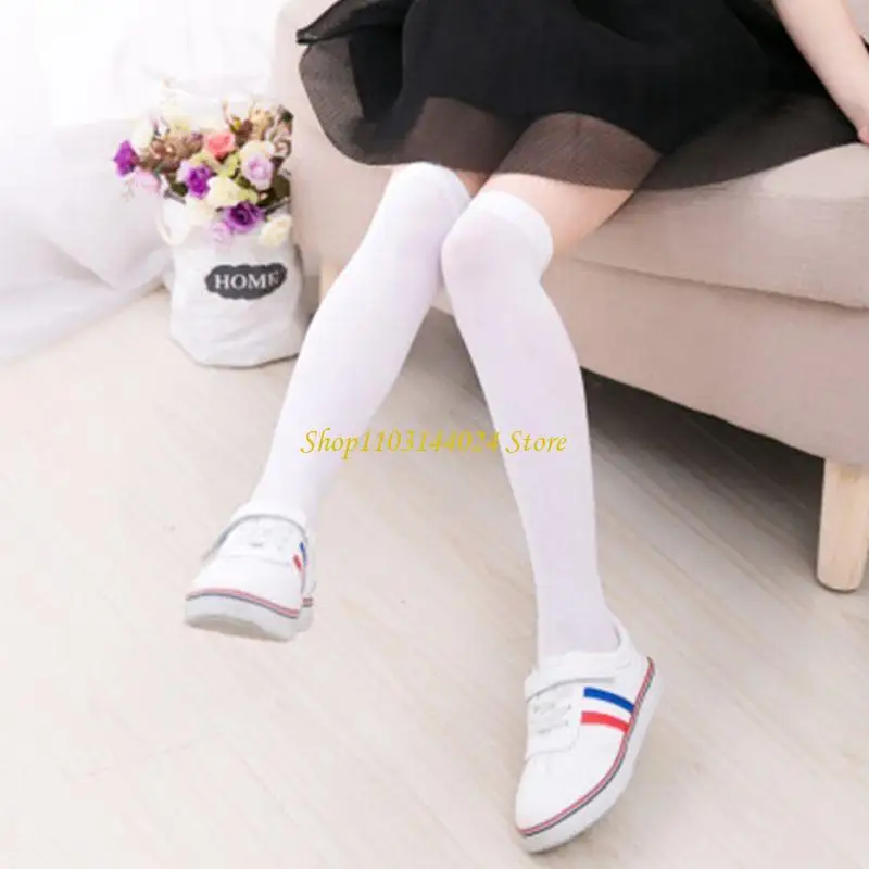 N5KE أطفال بنات الخريف جوارب أنبوبية طويلة مشرق الحلو لون الحلوى الطفل الأميرة الفخذ