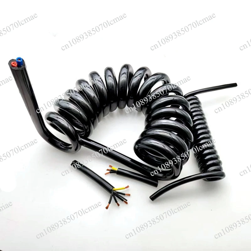 Spring wire 2/3/4/5/6/7/8/9/10/12-25 core spiral telescopic power cord Tensile and wear-resistant PU