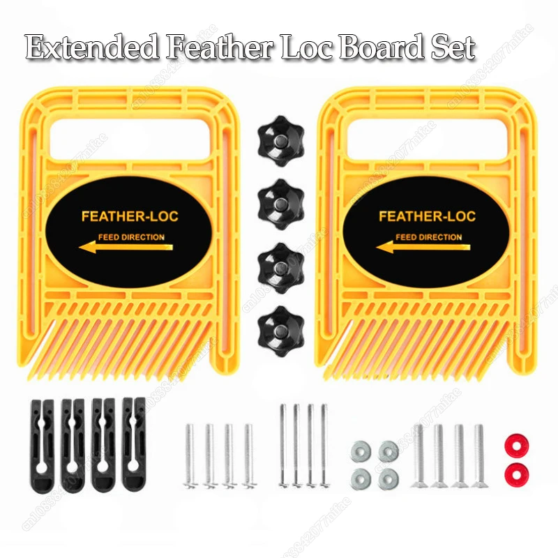 Extended Feather Loc Board Set Multi-purpose Double Featherboards Miter Gauge Slot Woodworking Saw Table Safety Tools