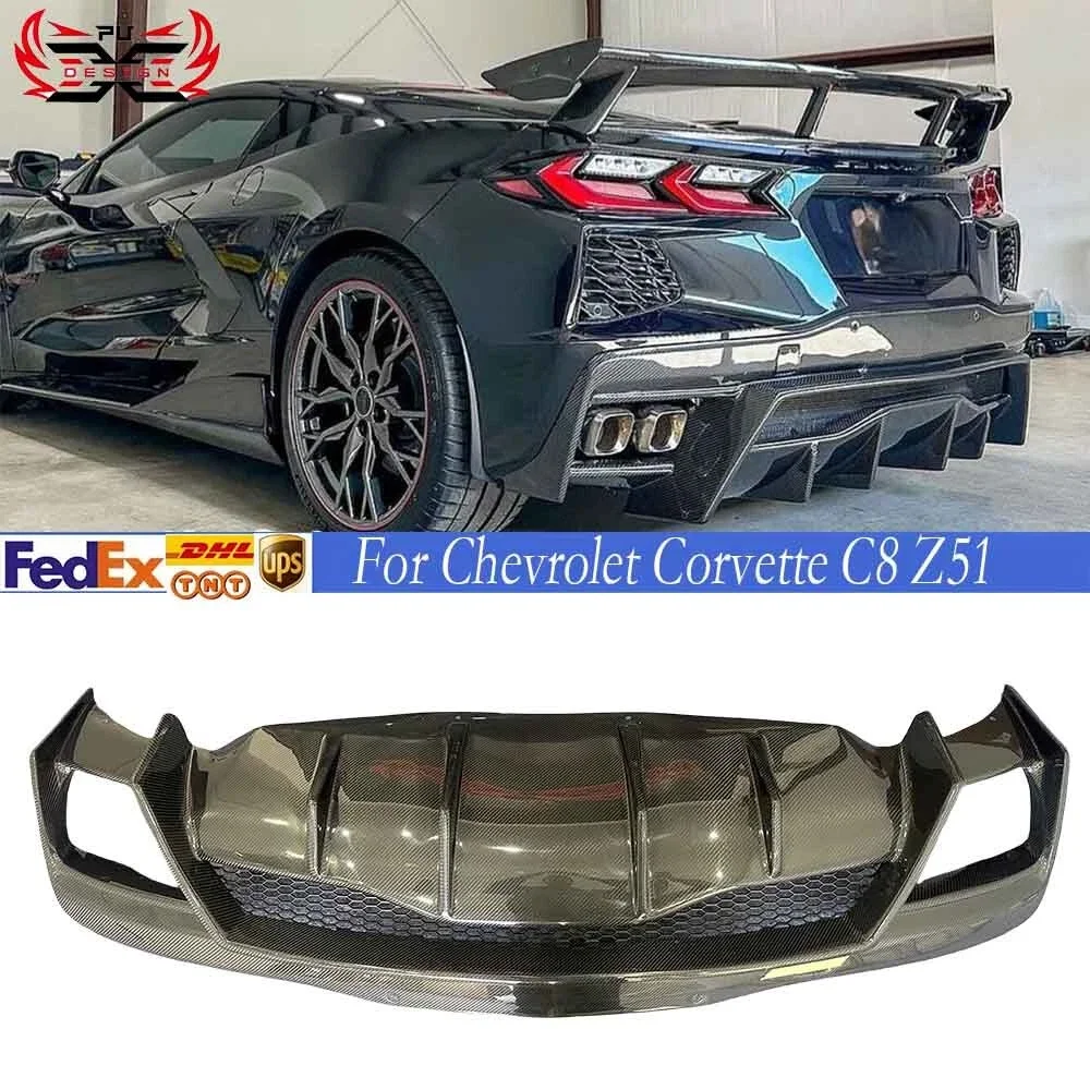 

For Chevrolet Corvette C8 APR Real Carbon Fiber Rear Bumper Lower Diffuser