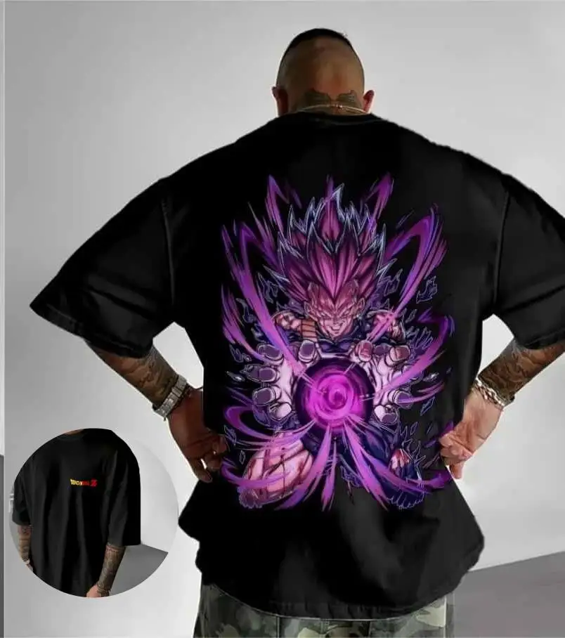 Summer 2026 Dragon Ball Retro Anime T-shirt Men's Casual Sports Everyday Giant Goku Graphic T-shirt for Anime Fans