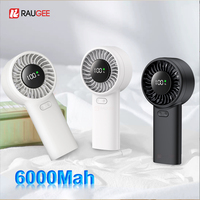 Portable Hand Fan With 6000mAh Battery USB Electric Mini Handheld Fan For Outdoor Camping Travel Desk Smart Fan WIth 5 Gear