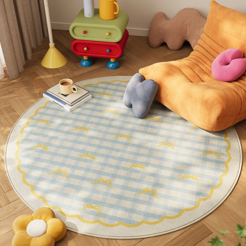 

Round Living Room Carpet Wear-resistant Stain-resistant Floor Mat Minimalist Bedroom Rug Large Size Carpets Home Decor Alfombra