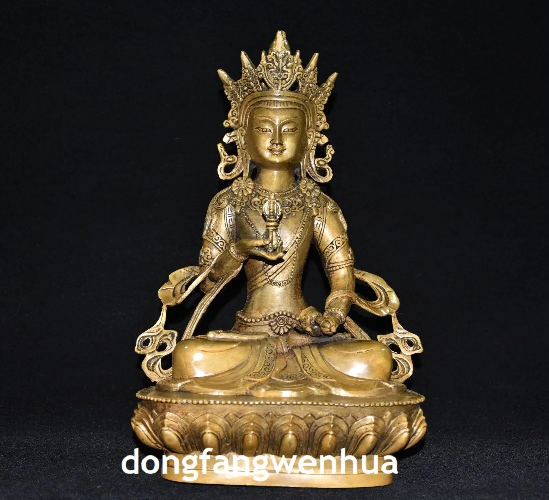 12-дюймовая тибетская буддийская бронзовая статуя ваджradhara Vajrabhairava Goddess Buddha Lotus