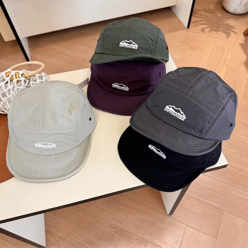 

2024 New Summer Short Brim Quick-drying Embroidered Flat Edge Hat Soft Brim Five-panel Sunshade Men's and Women's Baseball Caps