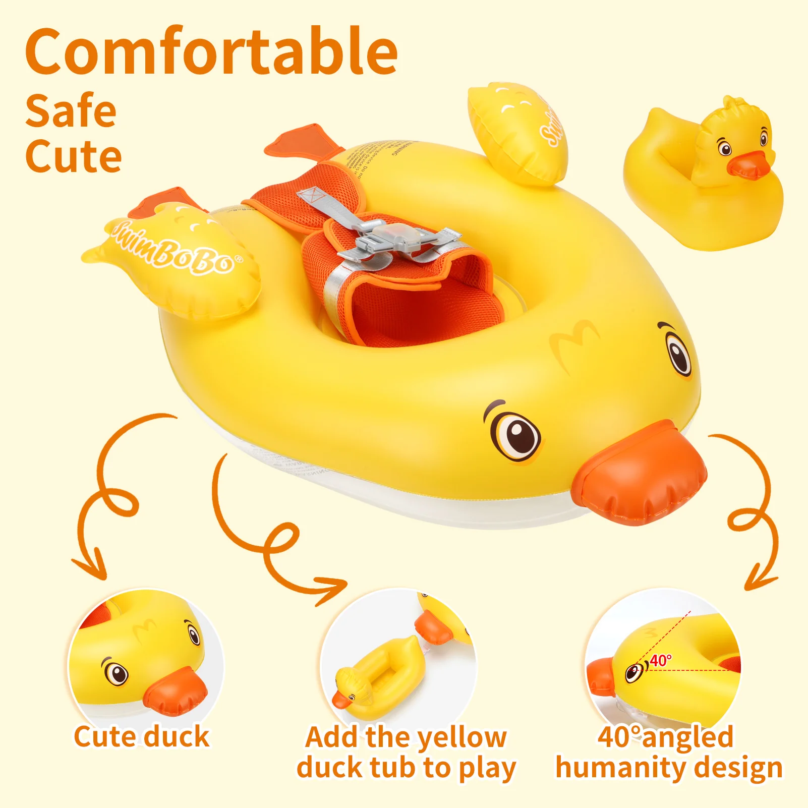 스윔보보 새롭게 업그레이드된 귀여운 만화 안전 PVC 수영장 튜브 아기용 풍선 수영 유아용 플로팅 키즈 링 서클 여름 장난감