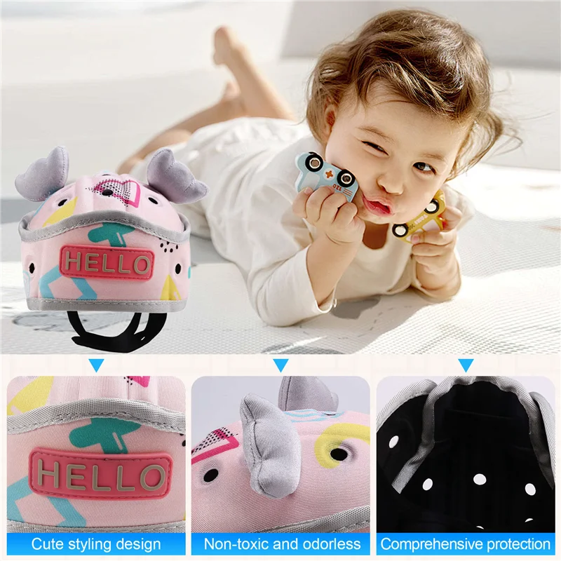 Casco de seguridad para bebés ajustable M15K, protección para la cabeza de 360 grados, gorro de seguridad suave para niños pequeños para aprender a caminar,