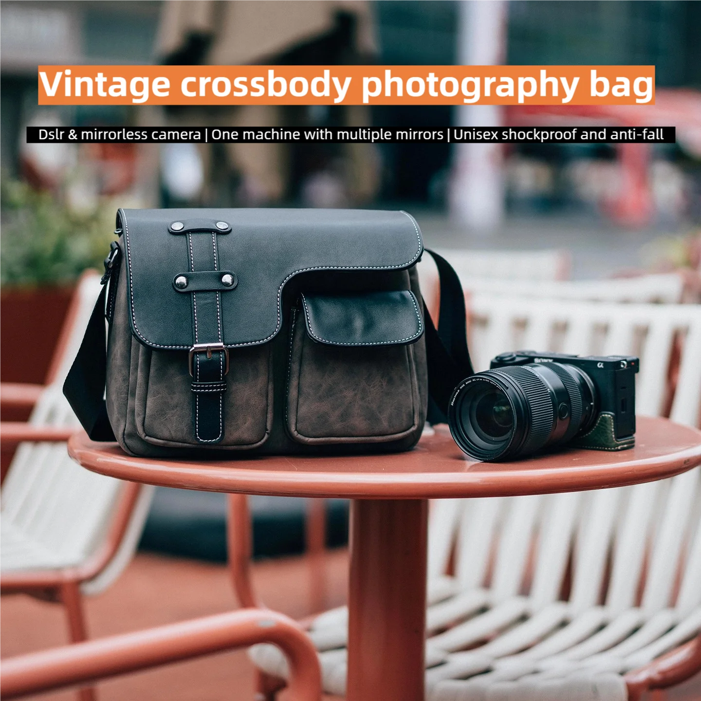 Retro Camera Bag Suitable for Nikon Z30, Canon R50, Fuji XT50, Sony Mirrorless Digital SLR Camera Bag