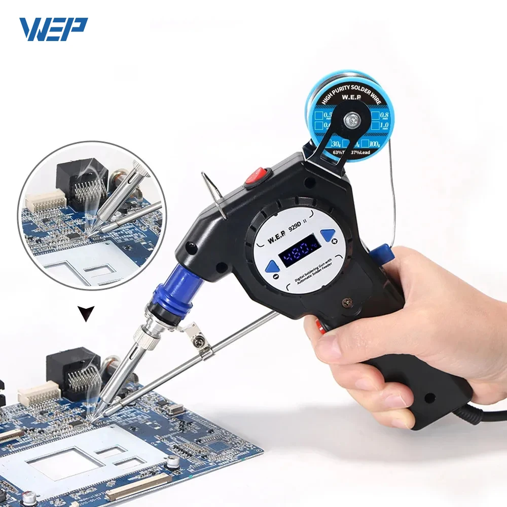 WEP 929D-II Automatic Soldering Tin Gun Multifunction Iron Welder Automatically Send Soldering Station One-handed Digital Tool