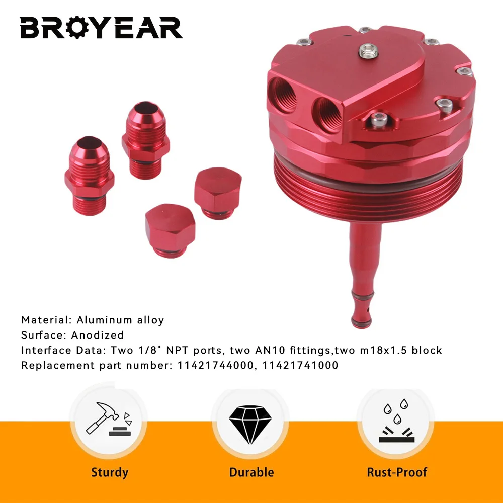 Broyear Engine Oil Cooler Adapter Oil Filter Cover Cap For BMW E46 E36 E39 E60 E61 323i 328i 325i 330i 525i 528i 530i M52 M54 - view 2