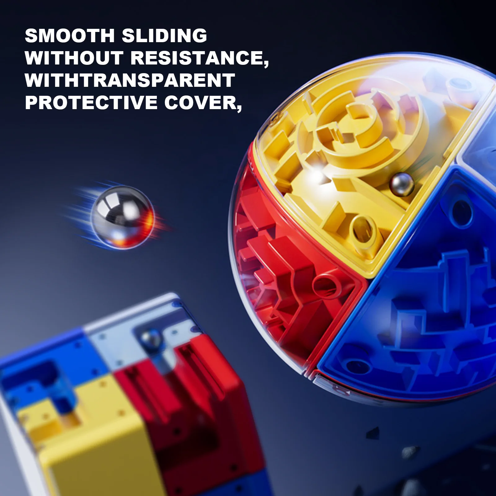 3D Puzzle Ball-Rolling Magic Cube Maze Toys For Children Labyrinth Fidgeting Toy Logical Thinking Stress Relief Educational Toys