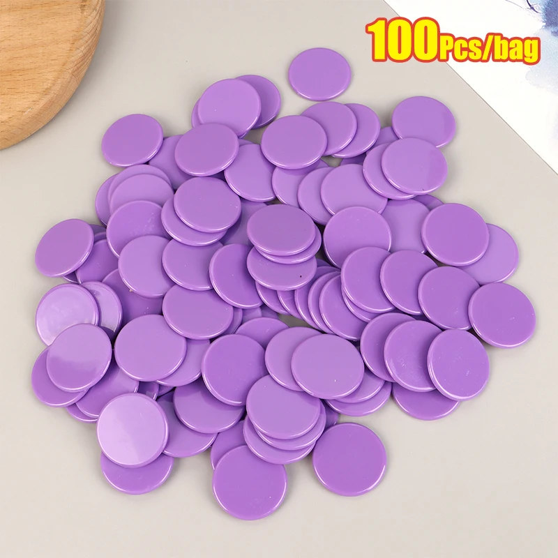 New 100Pcs 25mm Montessori Learning Education Math Toy Plastic   Bingo Chip Markers Token Family Club Party Count Toy, image 16
