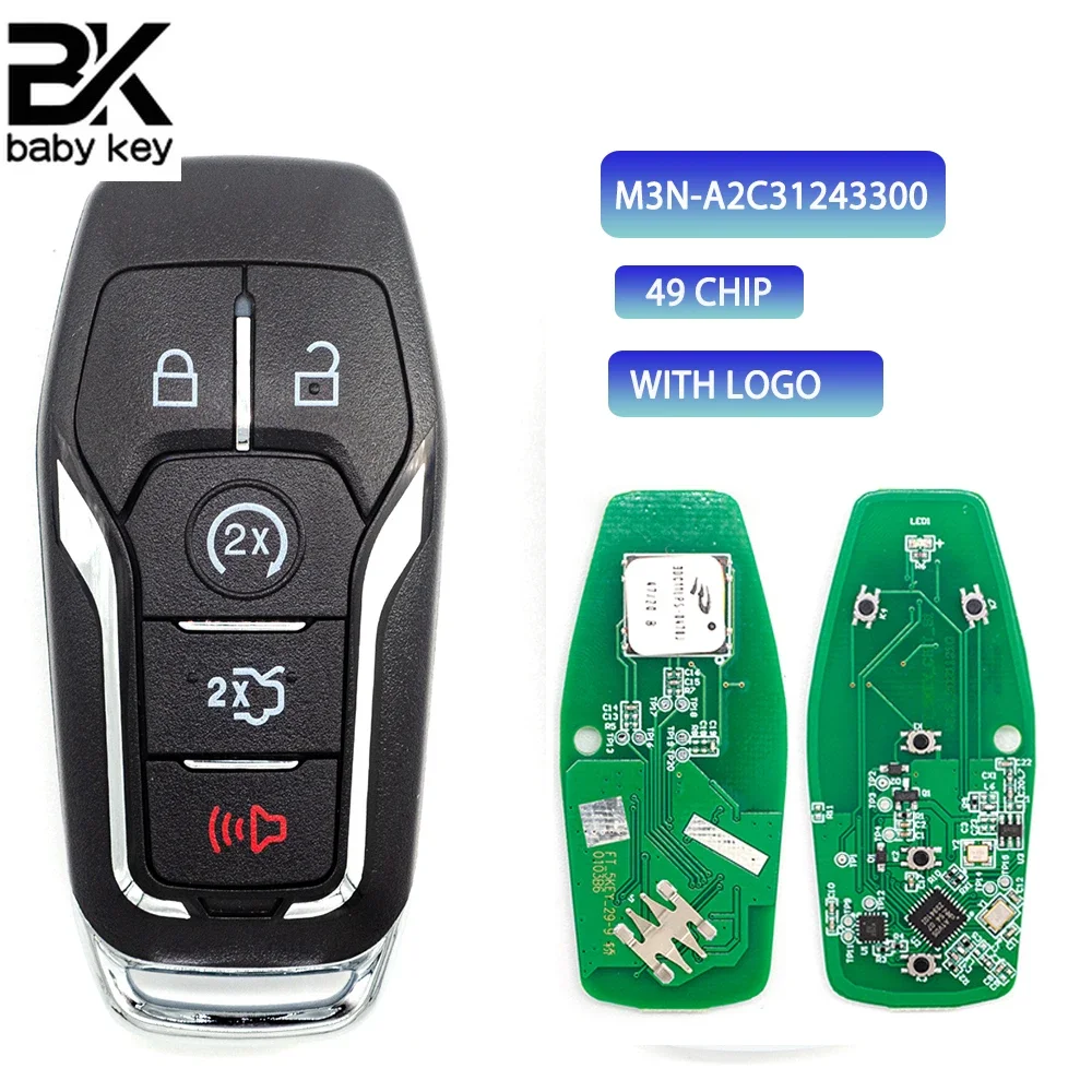 

BB-ключ для Ford Fusion Explorer Edge Mustang 2013 2014 2015 2016 2017 902MHz ID49 Chip FCC ID:M3N-A2C31243300 Smart