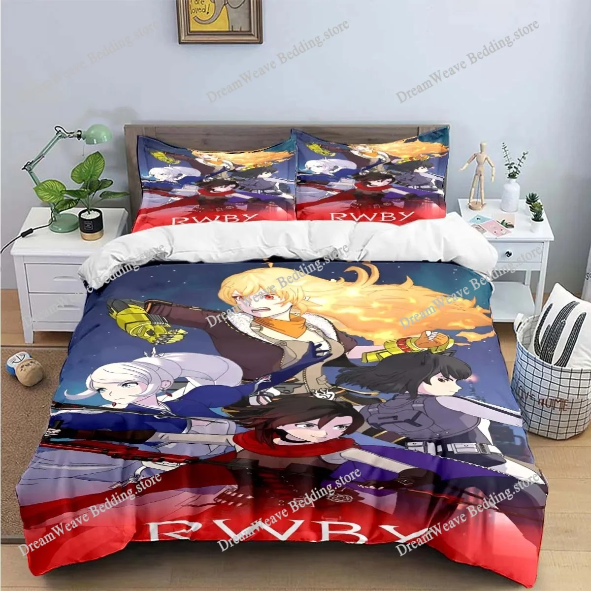 

New R-RWBY Bedding Set Single Twin Full Queen King Size Bed Set Adult Kid Bedroom Duvet Cover Sets 3D Print Anime Bed Sheet Set