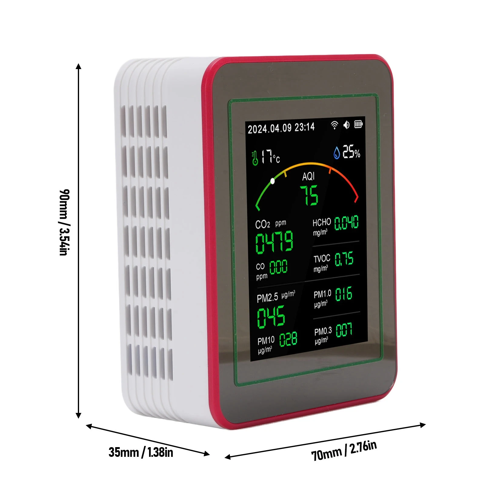18 in 1 Air Quality Meter Air Quality Meter Accurate Reading Tester Easy To Read Type C Charging with Data Storage for Home