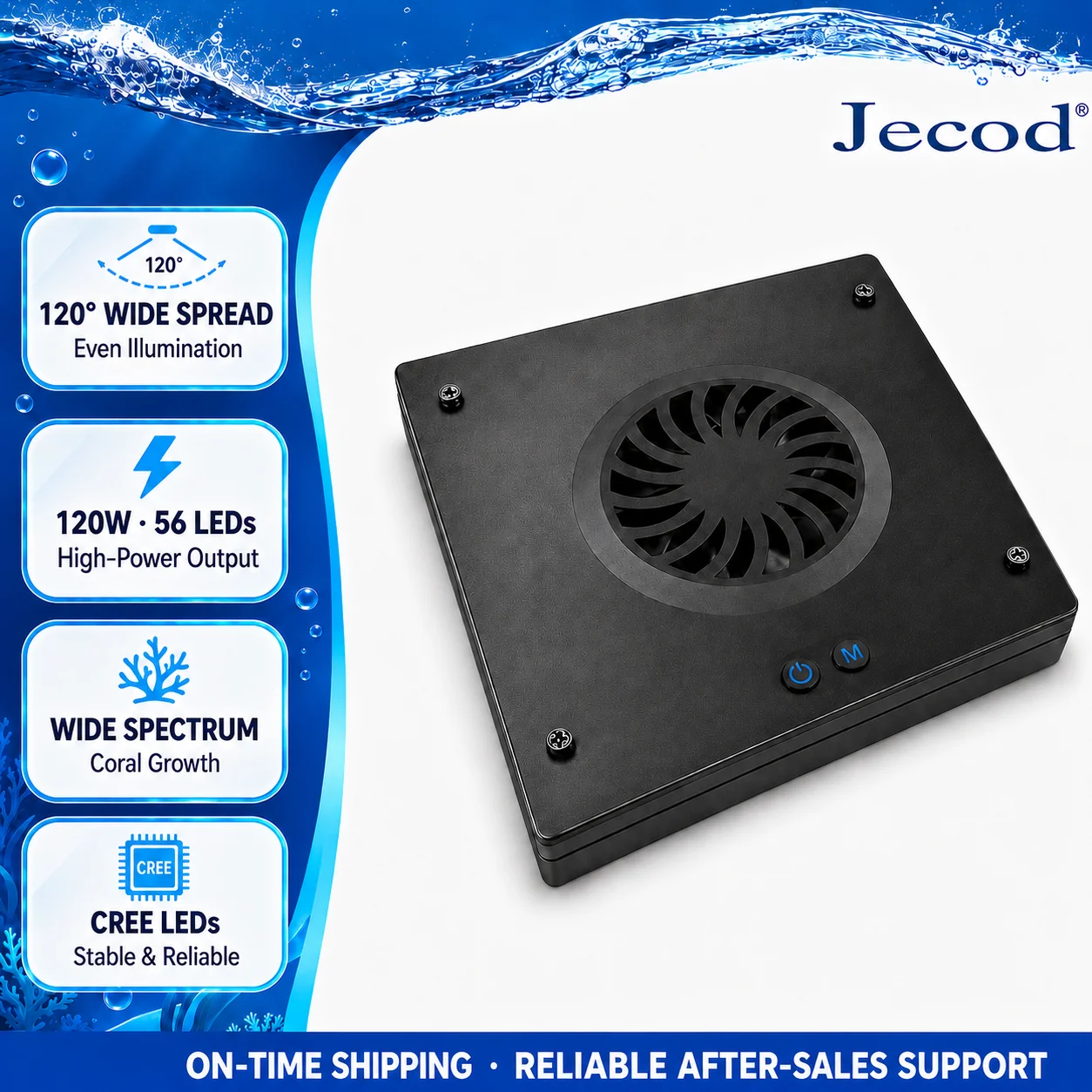 Jebao Jecod S Series 2026 New Full Spectrum LED Reef Aquarium Light 8 Channels Independent Dimming Smart APP Wireless Control