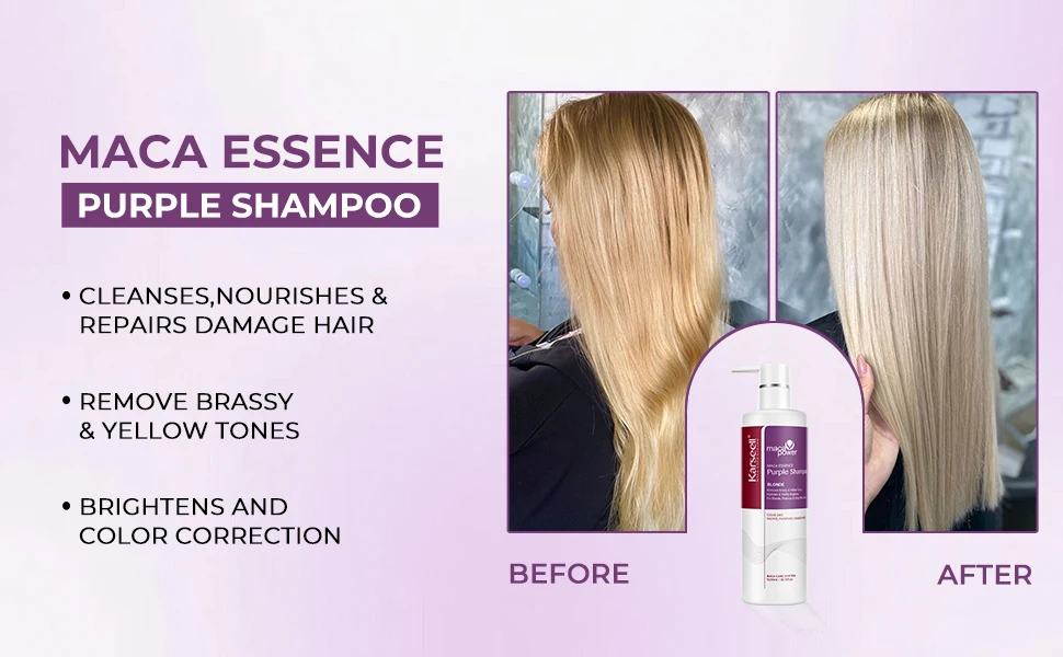 Karseell Purple Shampoo Neutralizes Brass & Yellow Tones Color-Correcting Shampoo For Blonde Silver Gray Highlighted Hair