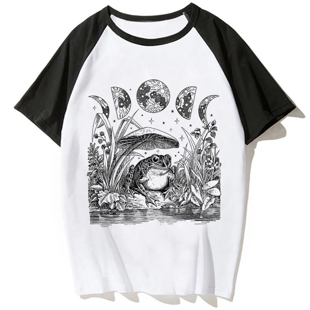 

Cute Aesthetic Frog Mushroom Moon Witchy top women streetwear Y2K summer shirt girl graphic streetwear anime clothing
