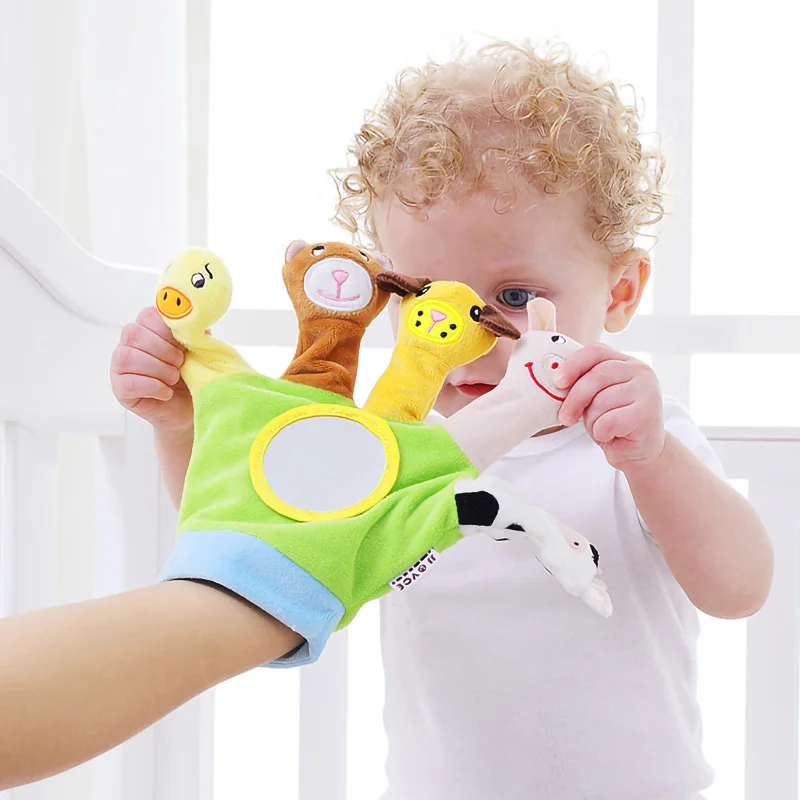 1 قطعة ألعاب الأطفال الناعمة قصة الحيوان دمية إصبع اليد الأسرة التظاهر Paly القماش دمى لينة الوالدين والطفل لعبة الدعائم لحديثي الولادة #1