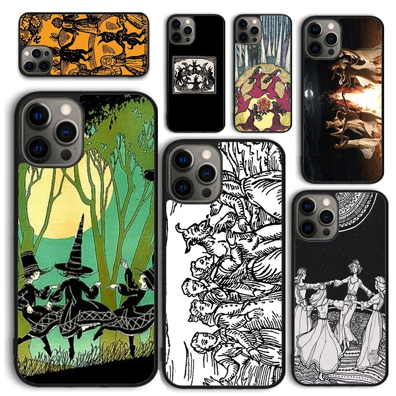 Sorcières cercle danse coque de téléphone pour iPhone 17 Air 16 PRO MAX 15 14 PLUS 11 12 13 couverture arrière Fundas coque