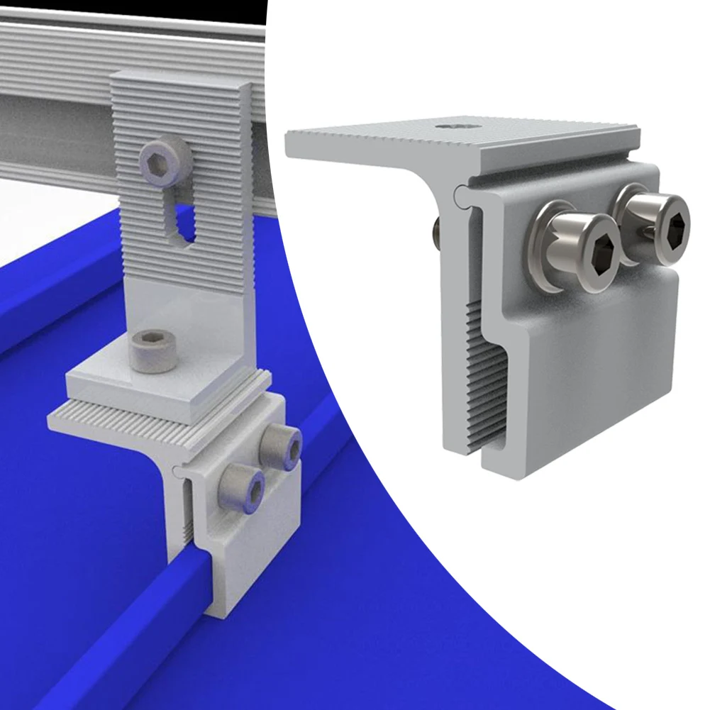 1/4Pcs Aluminium Standing Seam Clamp  Folded Sheet Metal Roofs Seam Clamp Solar Pv System Mounting Fixing Clamp
