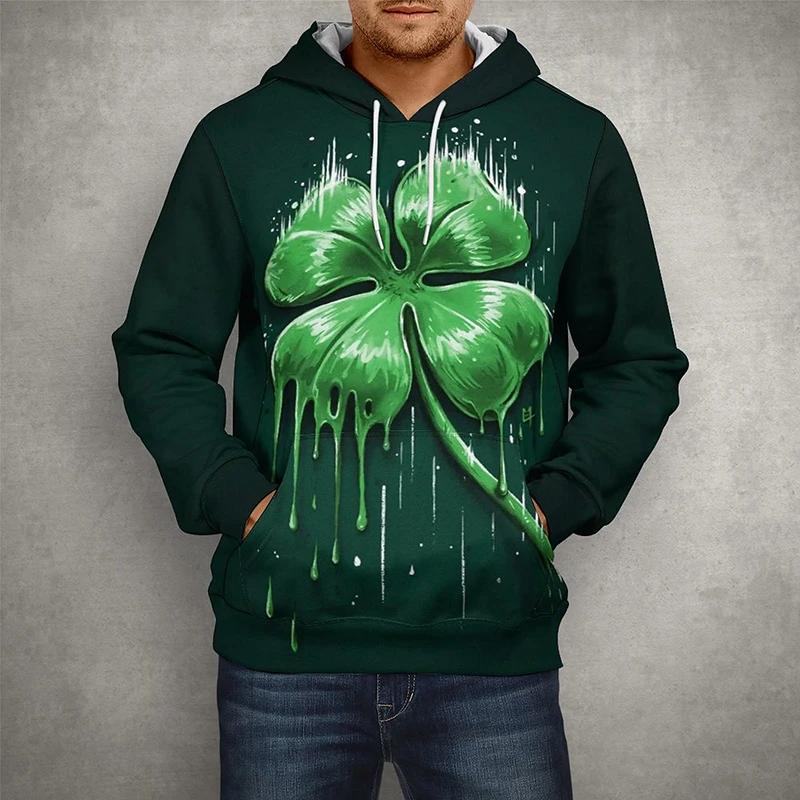 

Plant Lucky Grass Clovers 3D Printed Men Women Hooide Casual Daily Sweatshirt Hoody Comfortable Top Costumes Pullover Hooded