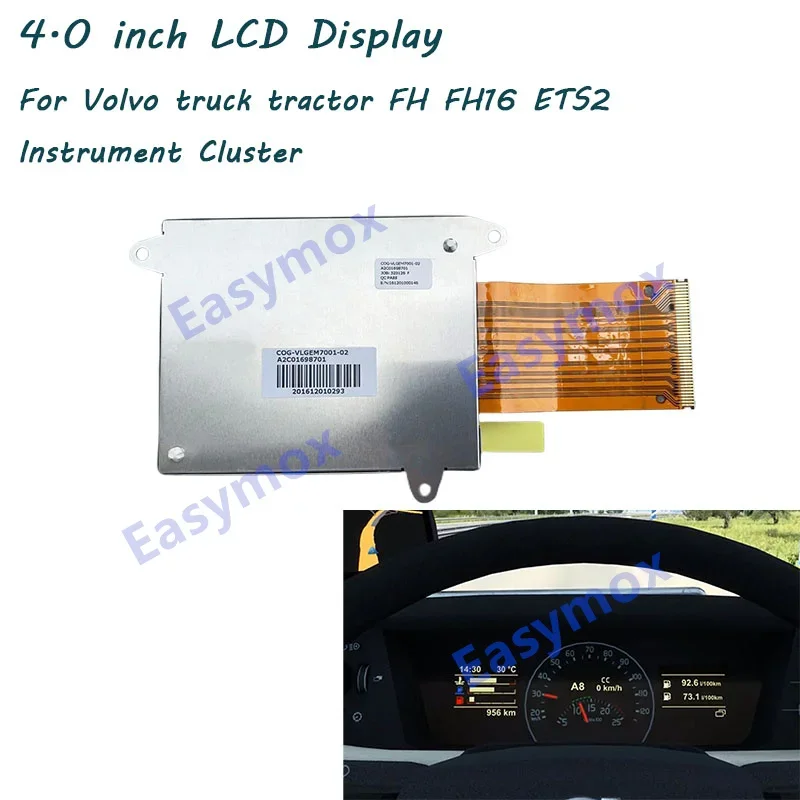 

4.0" COG-VLGEM7001-02 TFT LCD Display For Volvo Truck Tractor FH FH16 ETS2 Instrument Cluster Dashboard 2012-2019