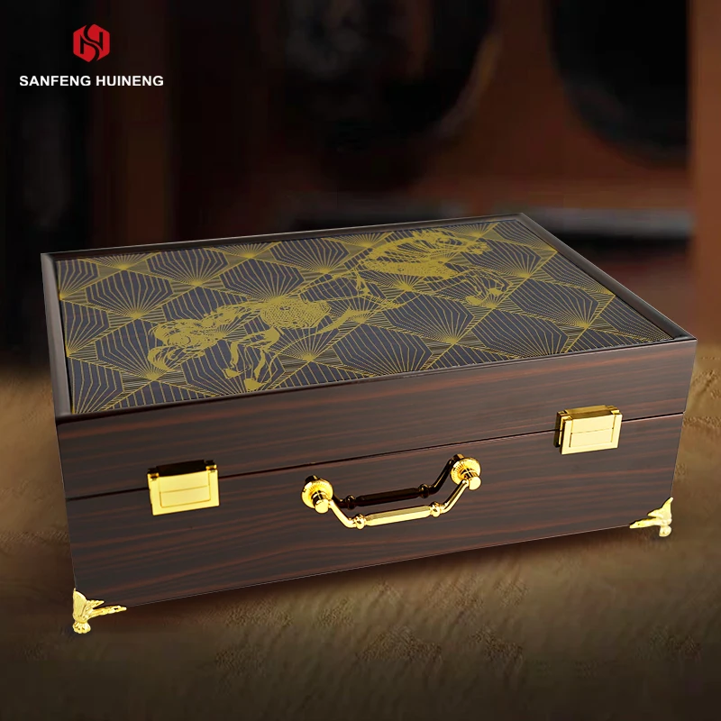 Luxury Microfiber Inner Custom Logo Jewelry Collection Box Eco-friendly MDF Suitcase Style Micro Painting Unique Storage