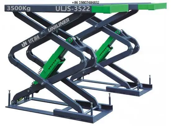 CE Certified 3500kg Hydraulic Scissor Car Lift Double Oil Cylinders Auto Leveling Vehicle Lifting Equipment