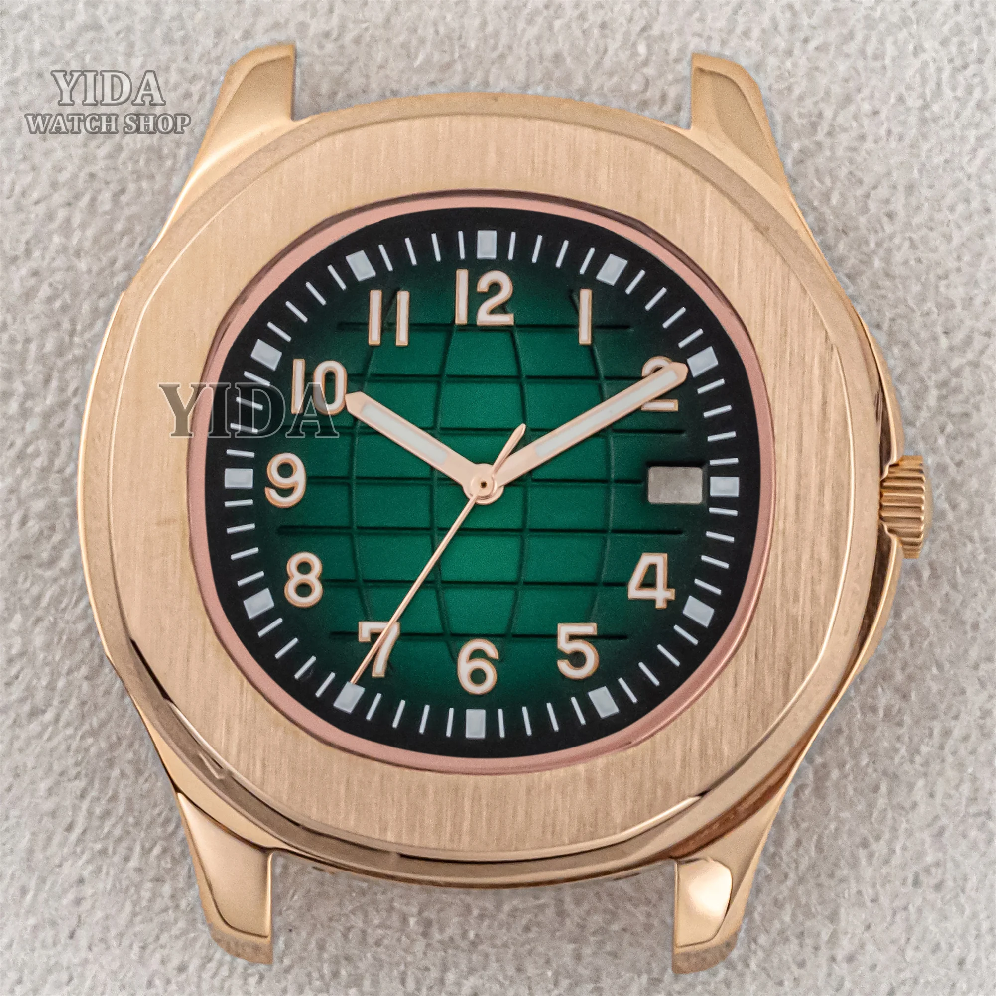 42mm NH35 WatchCase Rose Gold Case 32mm Dial Lumiinous Hands Sapphire Glass 100M Waterproof For AQUANAUT Nautilus NH36 Movement