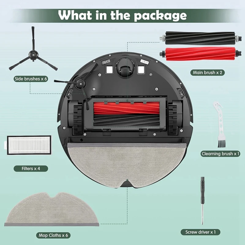 مكنسة كهربائية روبوت مع فرشاة جانبية رئيسية ، فلتر Hepa ، قماش ممسحة ، أكياس غبار لـ Roborock Q5 Pro ، Q5 Pro + ، Q8 Max ، Q8 Max