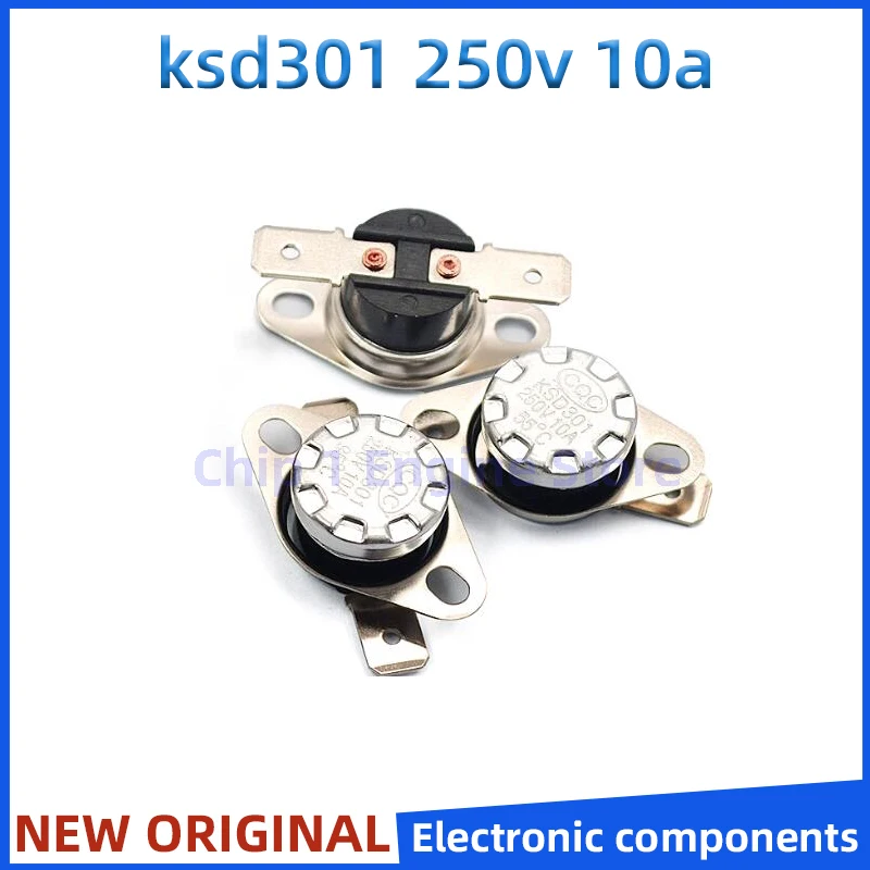 5PCS Temperature controller to prevent dry burning KSD301 250V10A 45/50/65/70/75/80/85/90/95/100/105/110/115C temperature switch