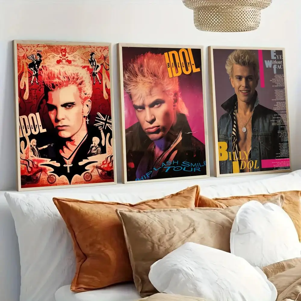B-Billy Idol Rapper Poster Modern Home Living Bedroom Bar Hallway Waterproof Wall Art Aesthetic Decor