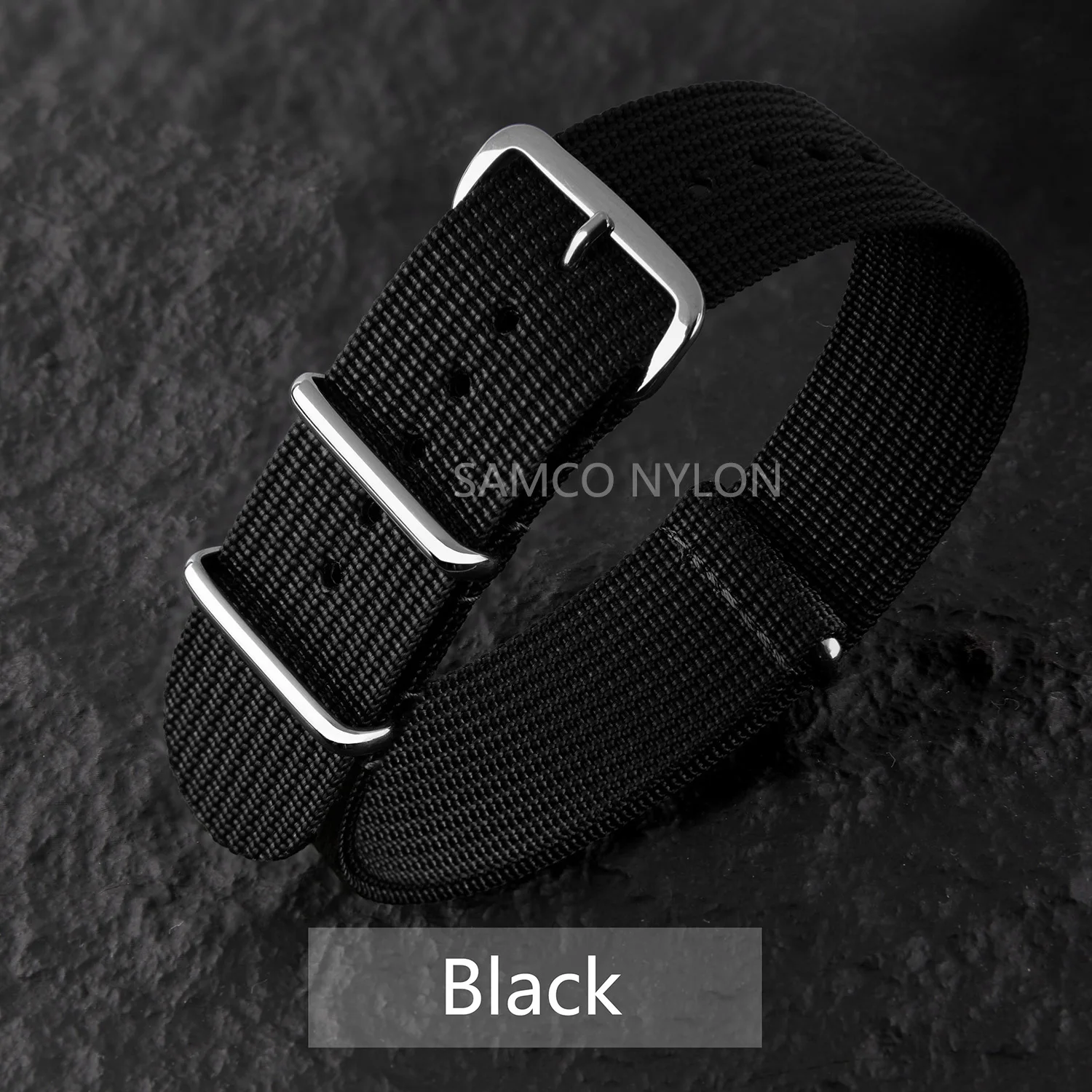 Geripptes Nylon-Uhrenarmband, 18 mm, 20 mm, 22 mm, bequeme Uhrenarmbänder, Schlaufe, militärisch, waschbar, für Herren-Uhrenarmbänder – Detail 11