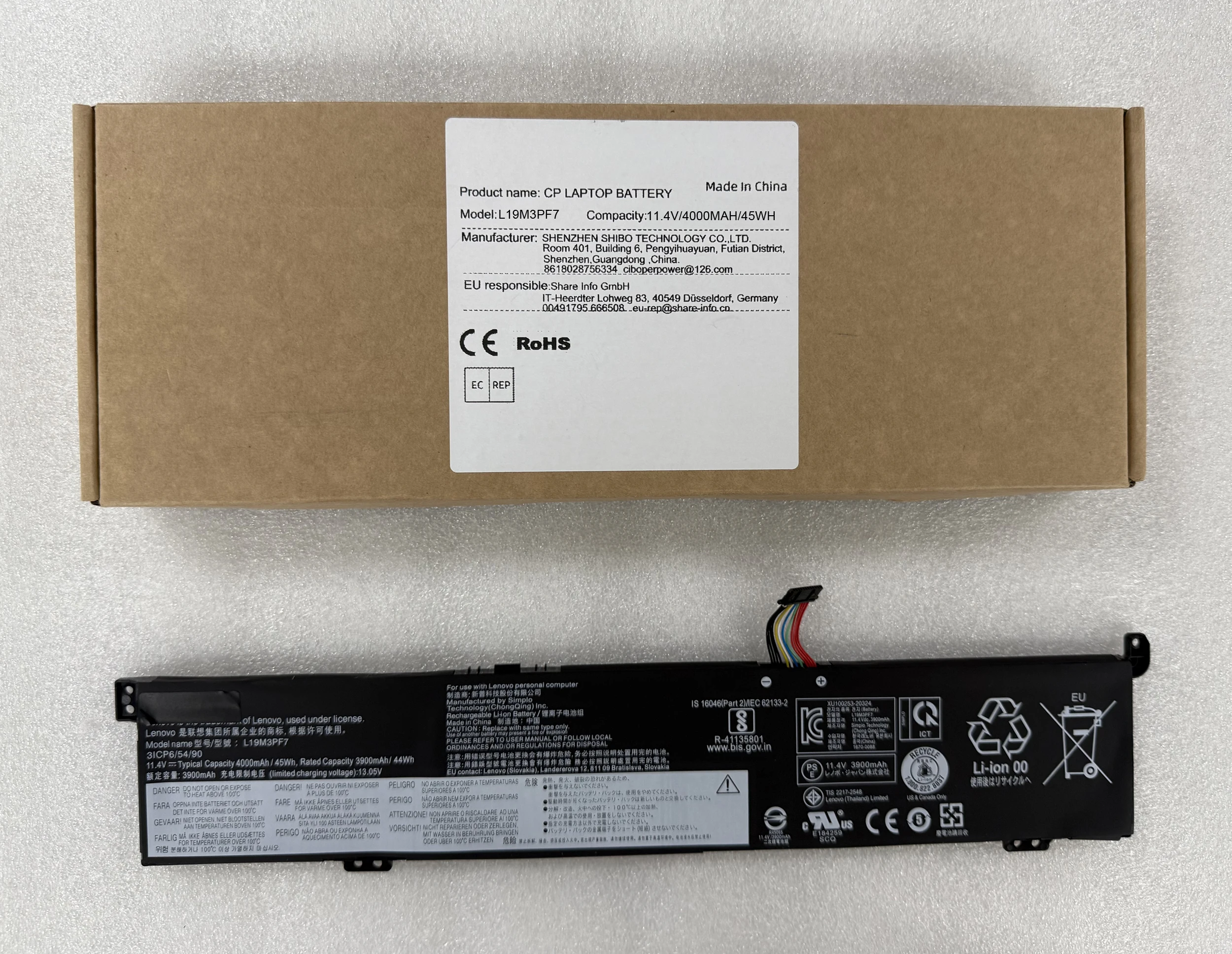 

Laptop Battery L19L3PF3 L19M3PF7 L19D3PF4 For Ideapad Creator 5-15IMH05 Gaming 3-15ARH05 Series Notebook 11.4V/4000mAh/45WH