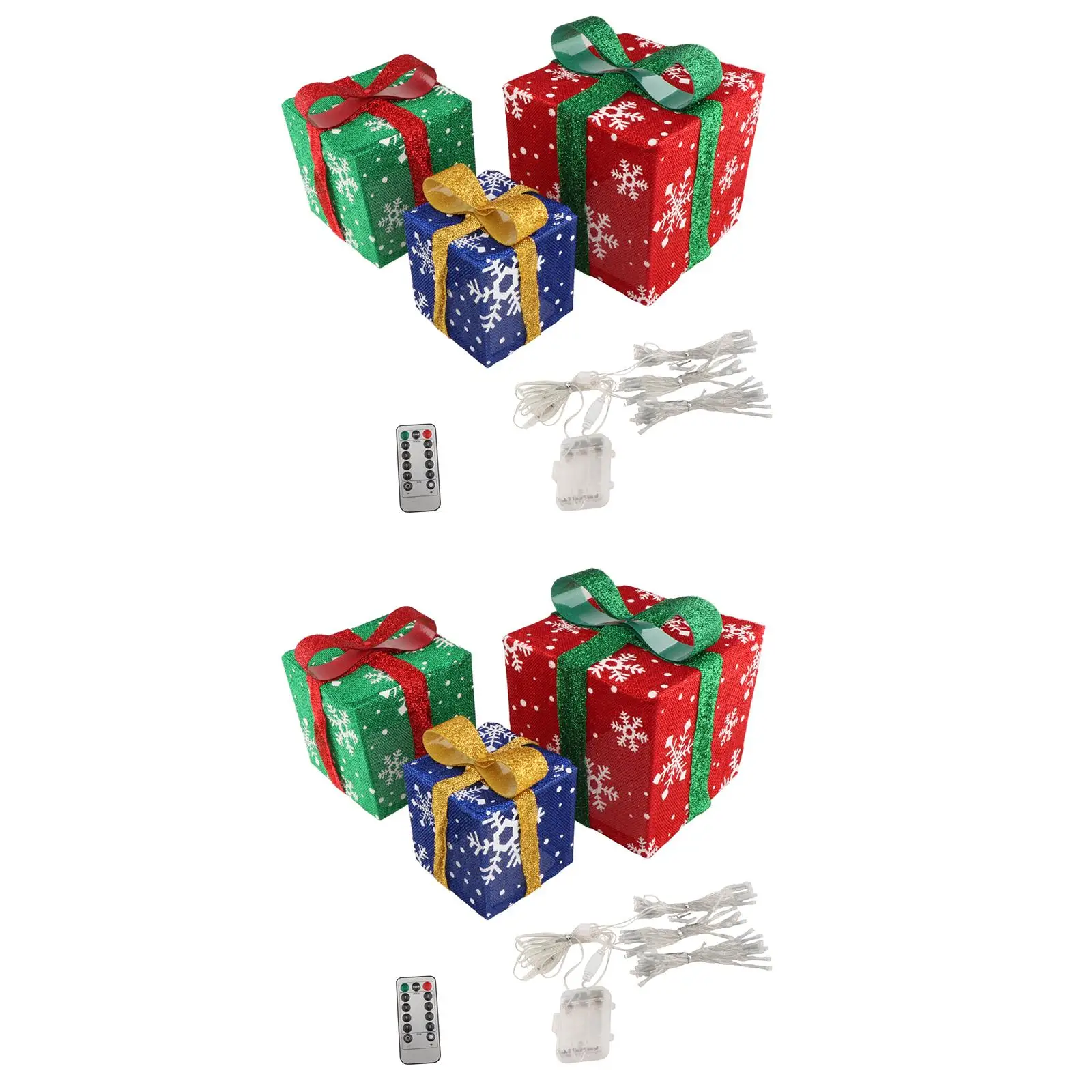 Set of 3 Christmas Lighted Gift Boxes Christmas Decorations Christmas Light up Present Box for Outdoor Holiday Room Party Home