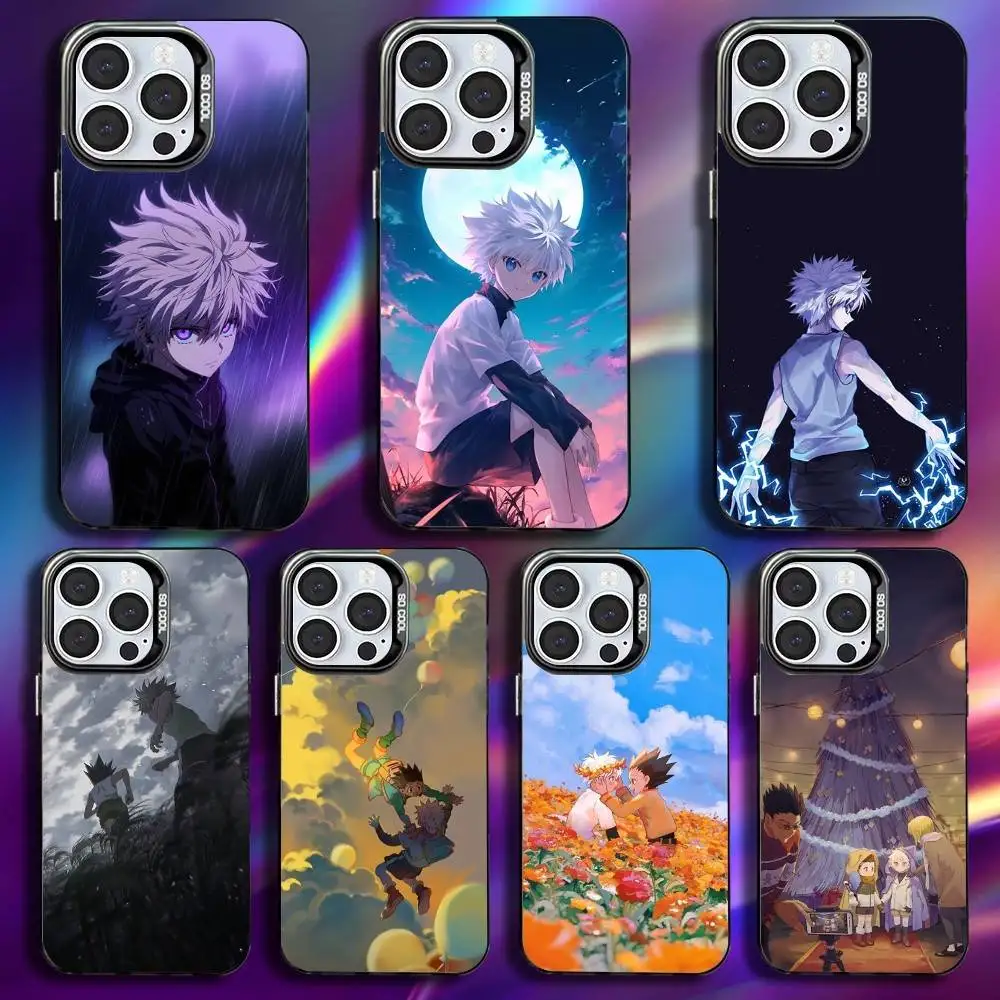 

Anime H-Hunter x Hunter Killua Phone Case For iPhone 16,15,14,13,12,11,Pro,Max,Plus,Mini,XS,SE Anti Fall Black Matte Hard Bumper