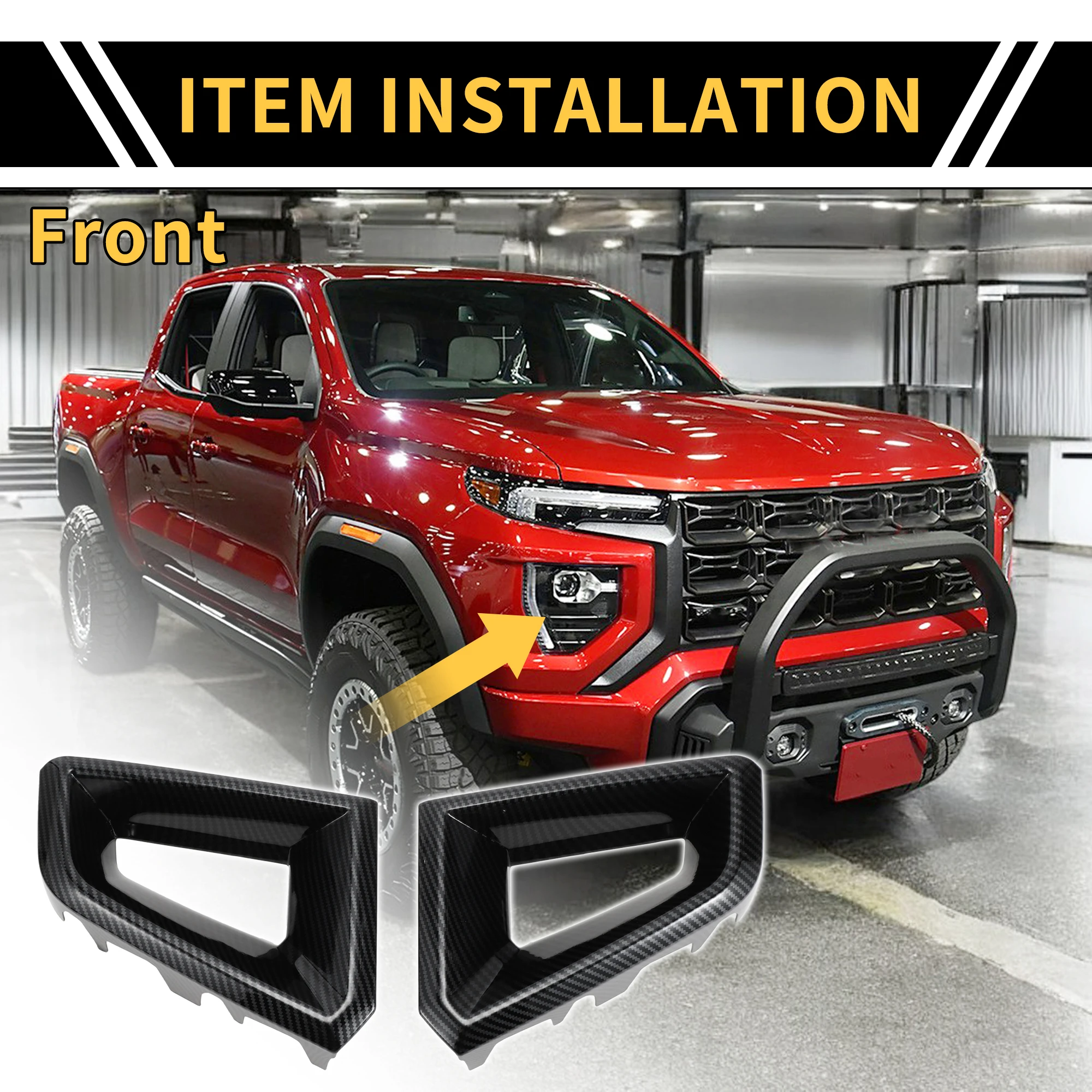 

UXCELL Решетка переднего бокового бампера для Chevy Colorado 23-24 с узором из углеродного волокна