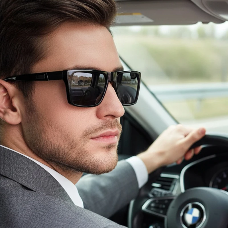 Neue quadratische polarisierte Herren-Sonnenbrille, minimalistische und stilvolle Sonnenbrille, geeignet für den täglichen Gebrauch und Reisen, 1084 – Detail 1