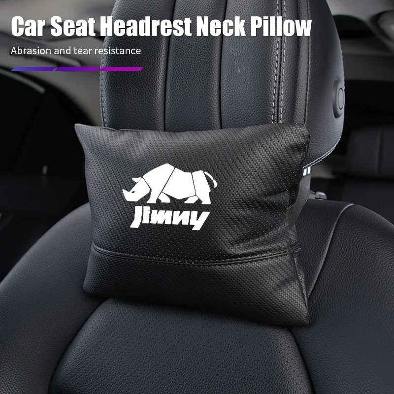 Leather Car Seat Headrest Pillow Neck Cushion Perforated Breathable Pillow For Suzuki Jimny Alto Swift Grand Vitara Ignis DZire