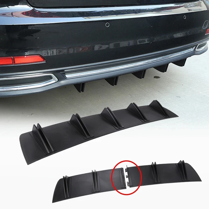 Difusor de Para-choque Traseiro Universal para Carro, Estilo Barbatana de Tubarão Dupla Asa em ABS, Anticolisão 2 em 1