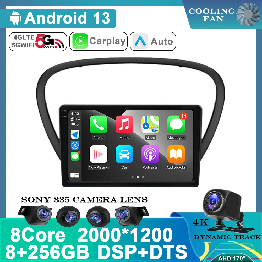 

Android 13 Carplay Auto For Peugeot 607 2002-2008 Car Radio Multimedia Video Player Navigation GPS No 2Din 2 Din DVD DSP 4G DSP