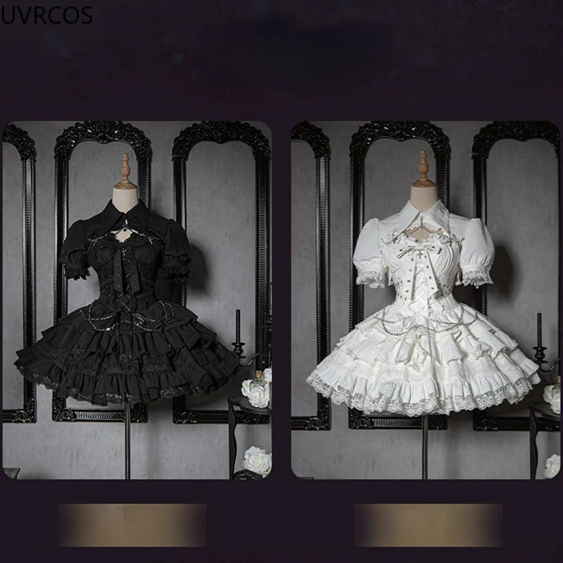 Abito Lolita Jsk gotico vittoriano Mini abito da festa stile principessa con fasciatura vintage Y2k per donne Estetico punk Giappone ragazze