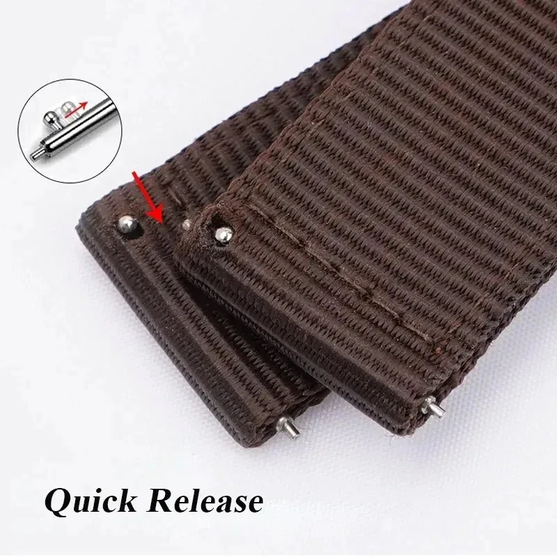 Nylon Canvas Strap Watchband 18/20/22/24mm for Samsung Galaxy Watch7/6/5/4/3 Amazfit Bracelet Quick Release Men Women Sport Band