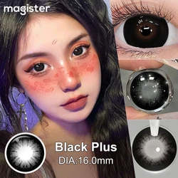 MAGISTER 14.5mm-16mm Supersize Big Eyes Black & Brown Colored Contact Lenses Women Cosmetic Lenses With Tweezers 1 Pair 6 Months