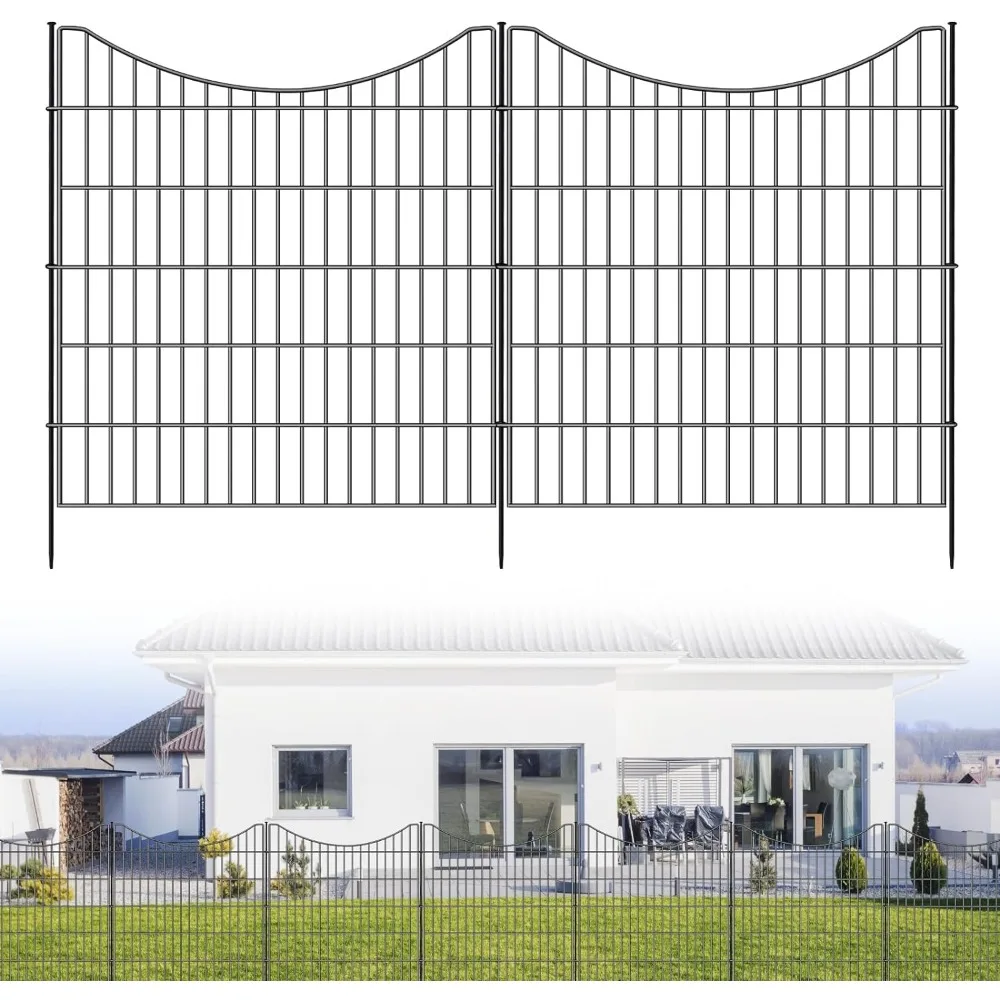 

10 Panels Garden Fence Outdoor, 32 in(H) X 24 ft(L) No Dig Garden Fencing Animal Barrier, Dogs Rabbits Blocker Metal Wire Fences