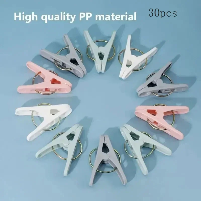 30 pinzas para la ropa resistentes al viento para secar calcetines, ropa interior y sellar bolsas de aperitivos, pinzas multiusos para el hogar