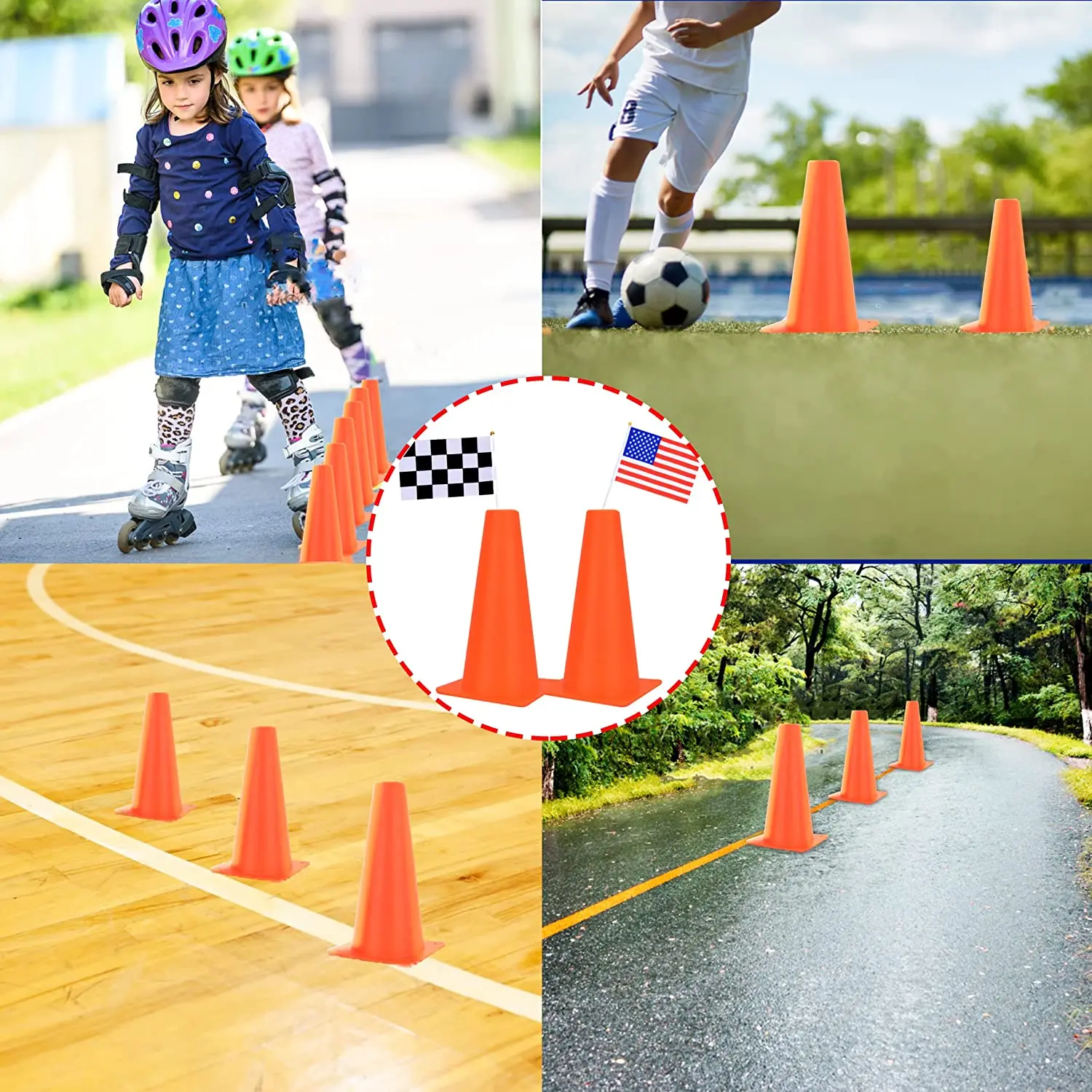 10pcs Football Training Equipment Skate Marker 10 Inch Traffic Cones Sports Set Roller Soccer Obstacle Barrel Marking For Kids