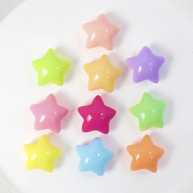 10/100pcs Bright Candy Colored Star Patch DIY Pendant Phone Case Resin Accessories Handmade Hairpin Headstring Jewelry Material