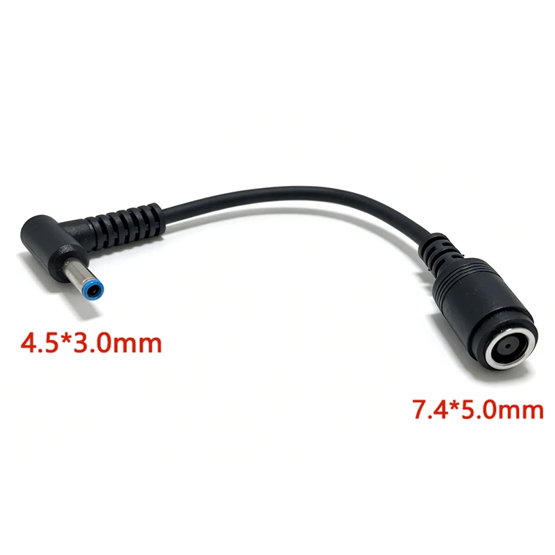 1Pc 7.4mm To 4.5mm DC Power Charger Converter Great Replacement DC Adapter Connector Cable For HP Dell Blue Tips